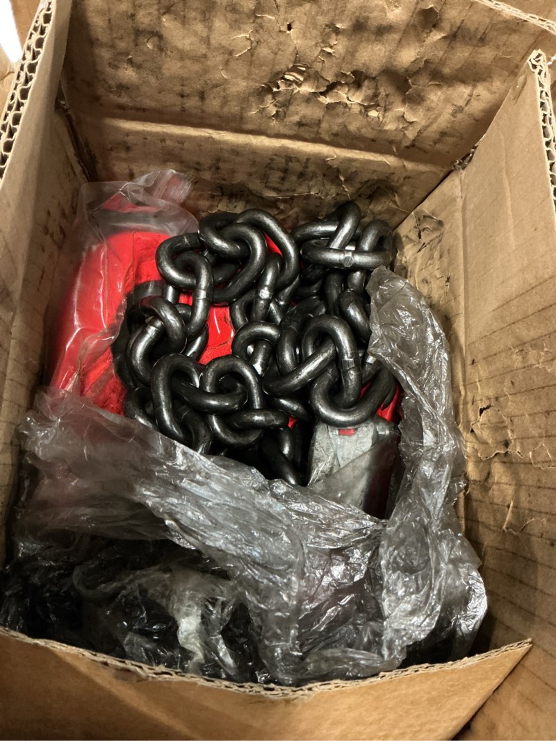 Condition photo showing As Is for beamnova lifting chains with adjuster, slip hooks, 3/8 inch x 10 ft | 3.22 tons 7100lbs heavy duty metal chain slings for engine hoist 2 legs industrial steel rigging weight lifting gripper