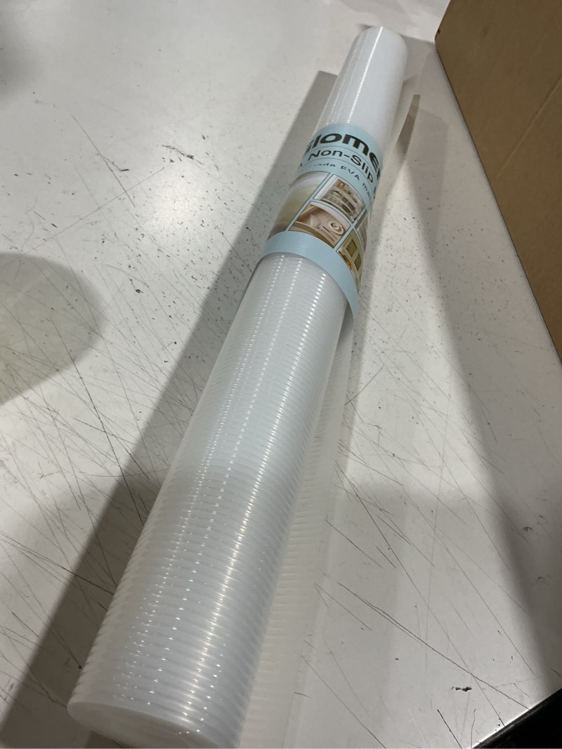 Condition photo showing Good Condition for shelf liner, non-slip cabinet liner, washable oil-proof for kitchen cabinet, shelves, refrigerator, storage, desks, 24 inches x 10 ft, non adhesive drawers liner (24 inches x 10 ft, thickened)… 24"w x 120"l
