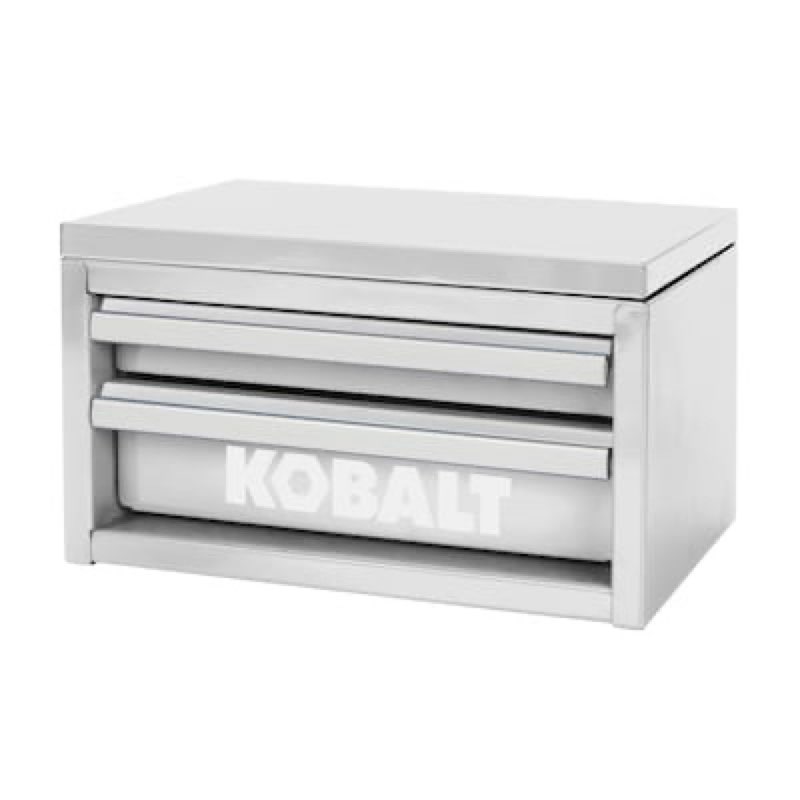 kobalt portable mini toolbox 10.83-in w x 5.91-in h x 5.91-in d 2 -drawer white steel tool box