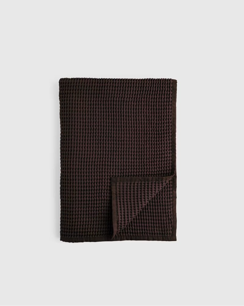 organic waffle throw size: 50x70 in color: espresso