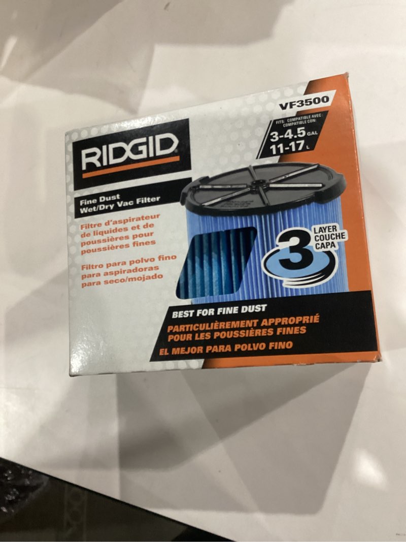 Condition photo showing New/Like New for Ridgid 26643 VF3500 3 - 4.5 Gallon 3-Layer Fine Dust Filter