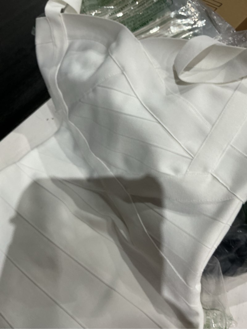 Condition photo showing Good Condition for meilun women's celebrity bandage bodycon dress strap party pencil dress medium white
