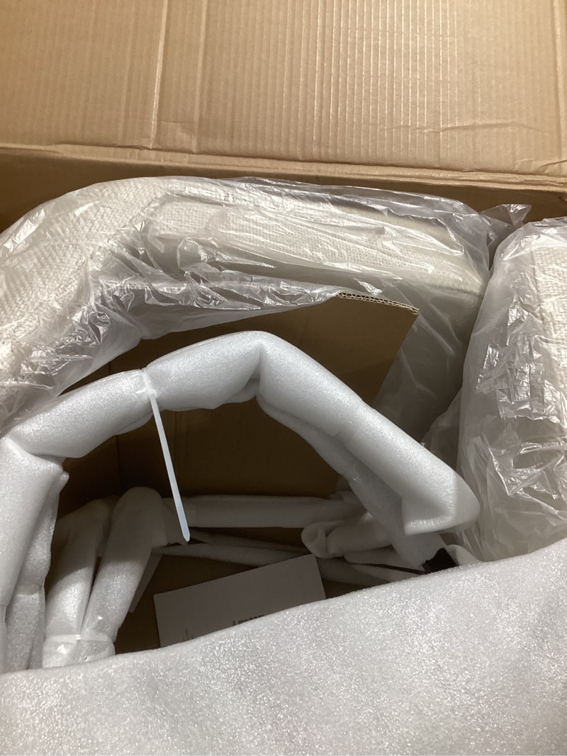 Condition photo showing New/Like New for COLAMY Upholstered Dining Chairs Set of 4, Mid Century Modern Kitchen Chairs with Back, Farmhouse Fabric Side Dining Room Chairs with Wood Legs for Dining Room Restaurant, Beige Upholstered Dining Chairs Beige Set of 4