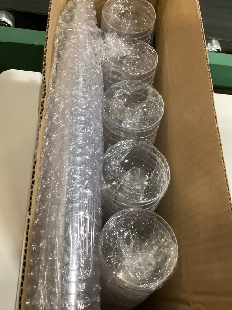 Condition photo showing New/Like New for prestee 100 pack clear plastic champagne flutes - 4.5 oz durable disposable champagne glasses for parties, weddings, toasting and large celebrations - elegant wine glasses stemware for easy cleanup