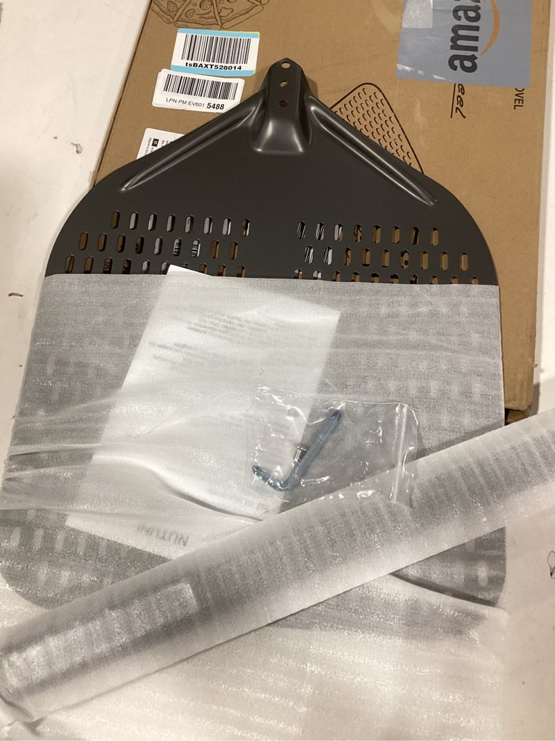 Condition photo showing Good Condition for 14" Perforated Pizza Peel, 14" x 16" Lightweight Aluminum Pizza Turning Peel, Commercial Pizza Paddle, 34 Inch Overall