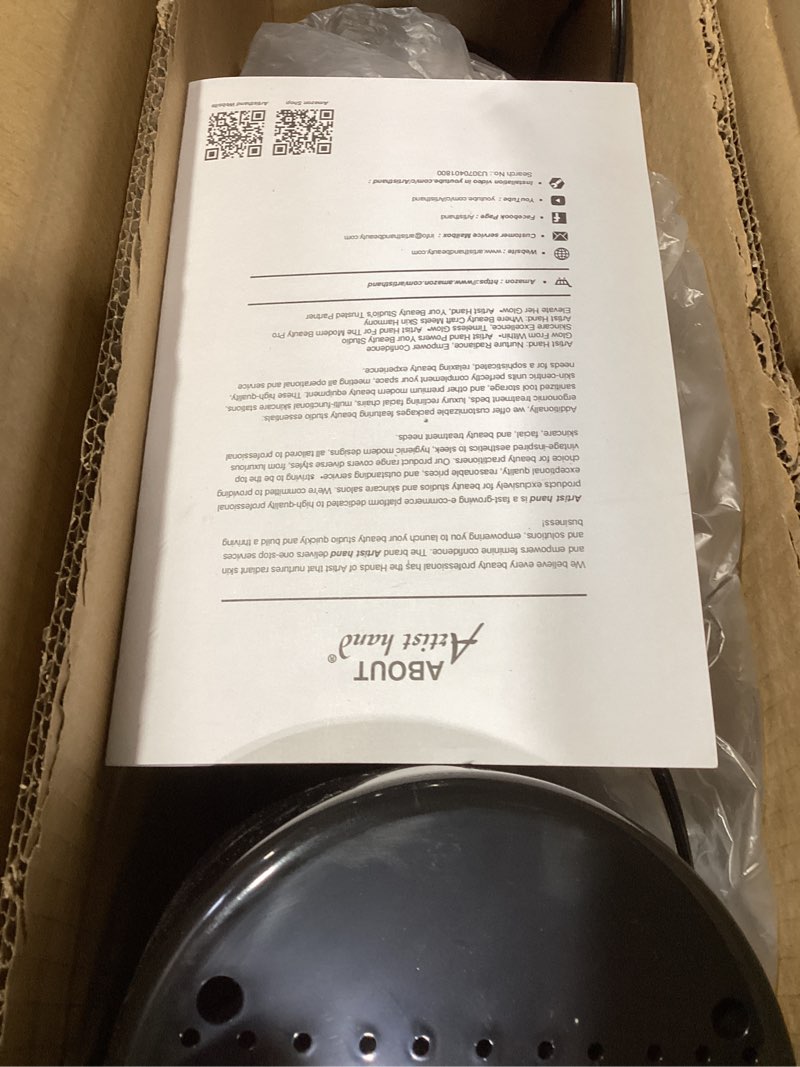 Condition photo showing Good Condition for artist hand black facial steamer professional barber face steamer for shaving & skin care for barbershop, salon, spa use black hot only