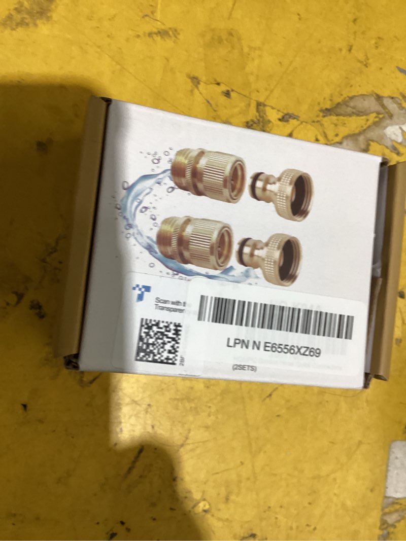 Condition photo showing Good Condition for hqmpc garden hose quick connect solid brass quick connector garden hose fitting water hose connectors 3/4 inch ght (2sets) 2 sets