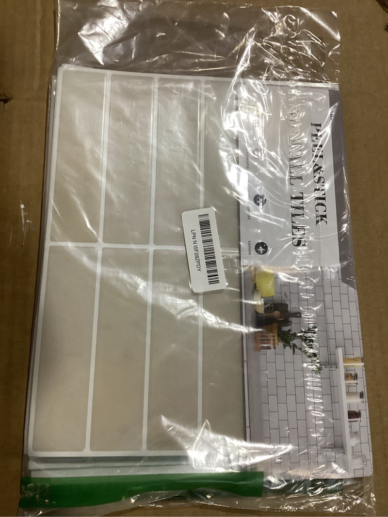 Condition photo showing Good Condition for Peel and Stick Backsplash 10-Sheets of 11.42'' x 9'' Self-Adhesive Peel and Stick 3D Wall Tile for Kitchen, Bathroom Beige Gray