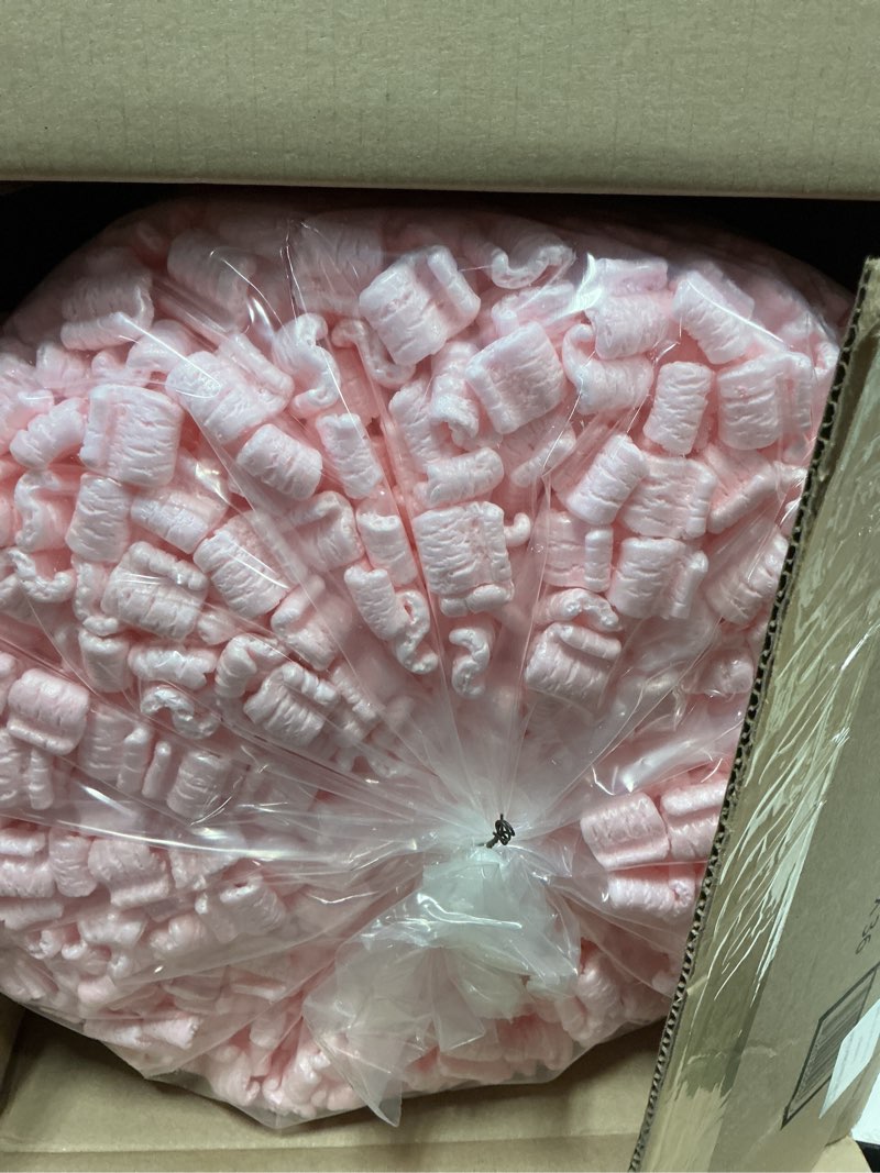 Condition photo showing Good Condition for box usa shipping & packing peanuts pink, 7 cubic feet - loose fill packaging peanuts for packing, moving and storage