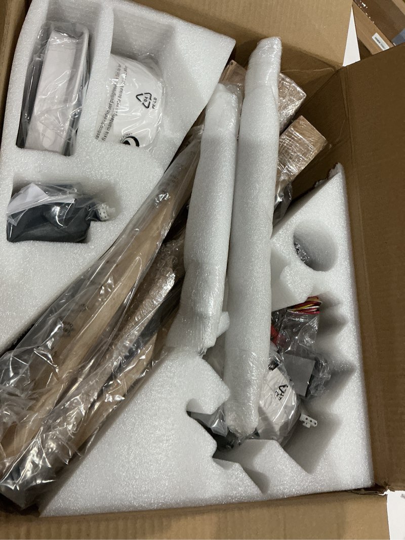 Condition photo showing Good Condition for Ceiling Fans with Lights and Remote,42 Inch Unique Wood Ceiling Fan with Noiseless Reversible DC Motor,3 Blades,3 Downrods, for Farmhouse,Patio Living Room,Bedroom,Office,Indoor Outdoor(White+Wood) 42 inch White + Natural Wood