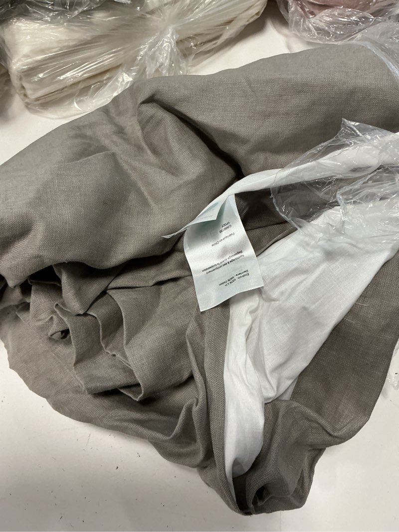Condition photo showing Good Condition for european linen curtain - single panel, 48x96, grey