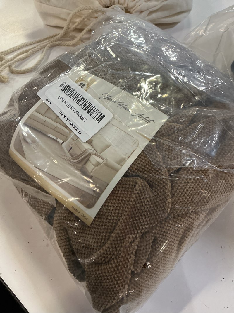 Condition photo showing Good Condition for h.versailtex loveseat slipcovers for 2 cushion couch stretch mixed-color chenille couch cover for dogs washable thick soft couch cushion covers for sofa(2 seater loveseat cushion cover,caramel) 1 cushion loveseat caramel