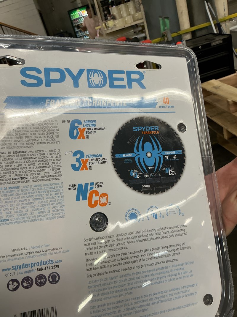 Condition photo showing Good Condition for spyder framing tarantula 10-in 40-tooth tungsten carbide-tipped steel miter saw blade