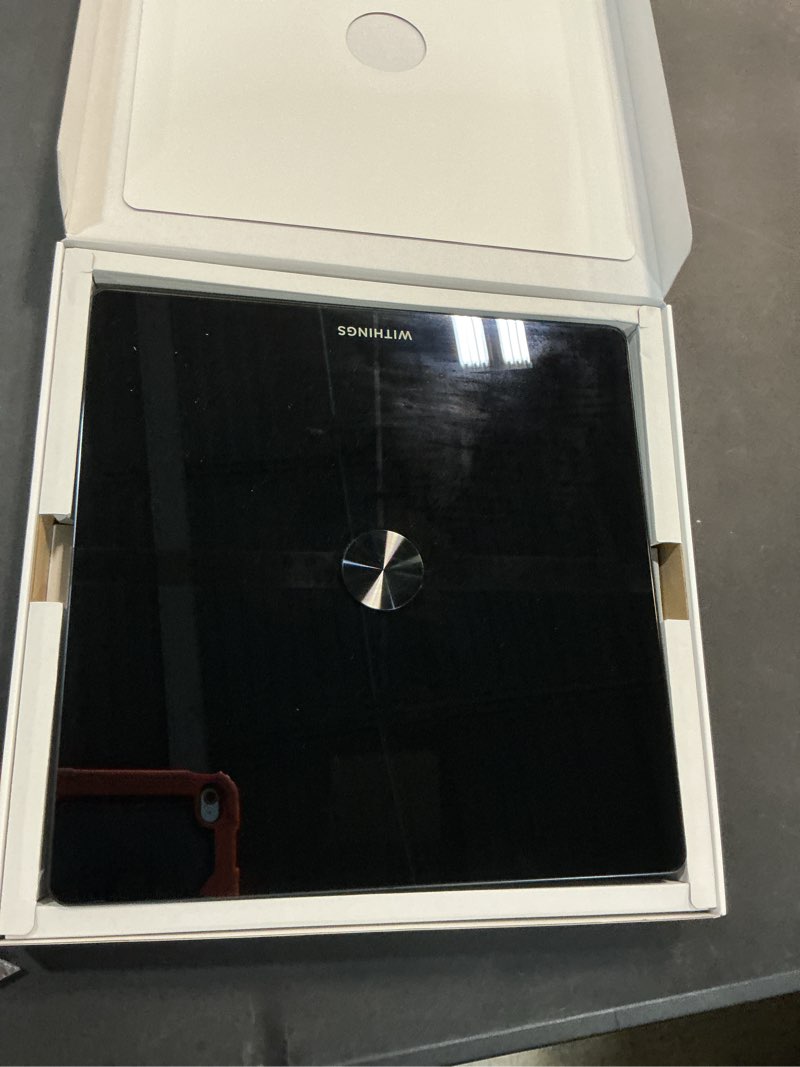 Condition photo showing As Is for withings body smart - accurate scale for body weight and fat percentage, body composition wi-fi and bluetooth weight scale, baby weight scale, smart scale apple health compatible, bathroom scale black body smart