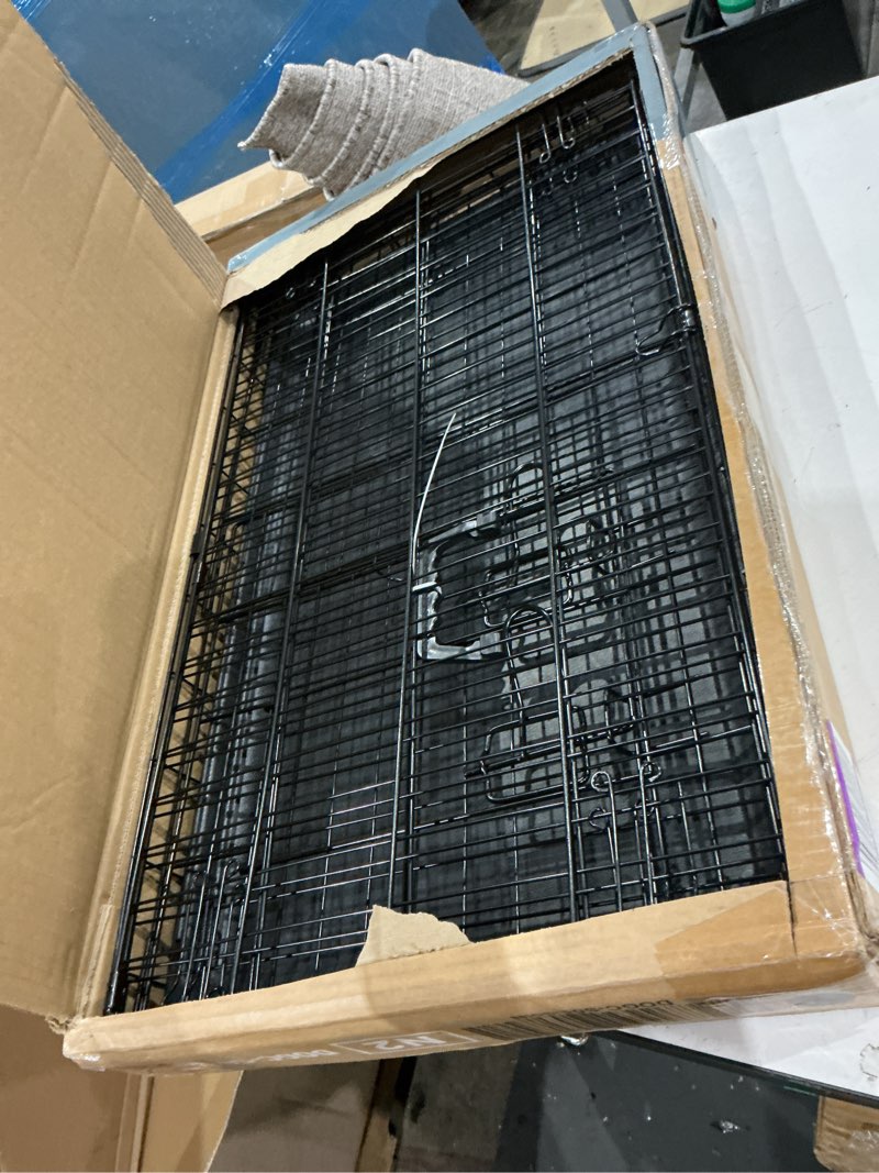 Condition photo showing Good Condition for dumos dog crate, 30 inch medium single door dog cage with plastic leak-proof pan tray, folding metal wire pet kennel for indoor, outdoor, travel 30"l x 17.5"w x 19.75"h single door