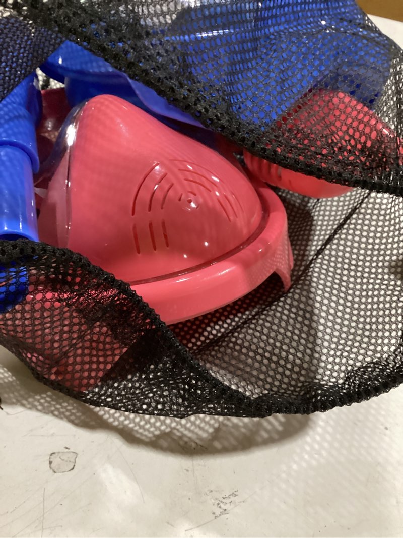 Condition photo showing item condition for Kids Snorkel Mask Full Face, Snorkeling Gear for Kids 2-14 with Camera Mount, 180 Degree Panoramic View Snorkeling Set Anti-Fog Anti-Leak Blue Pink