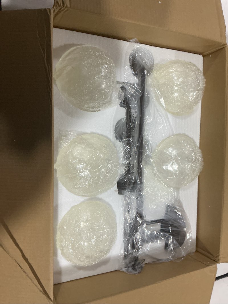Condition photo showing New/Like New for zeyu 38.5-inch 5-light vanity lights for bathroom fixture, zs62bg-5w orb-wg | bathroom lighting fixtures over mirror, water ripple globe glass, up or down mount, hardwired, 5 e26 bulbs up to 60w each orb + water ripple globe glass 5-light