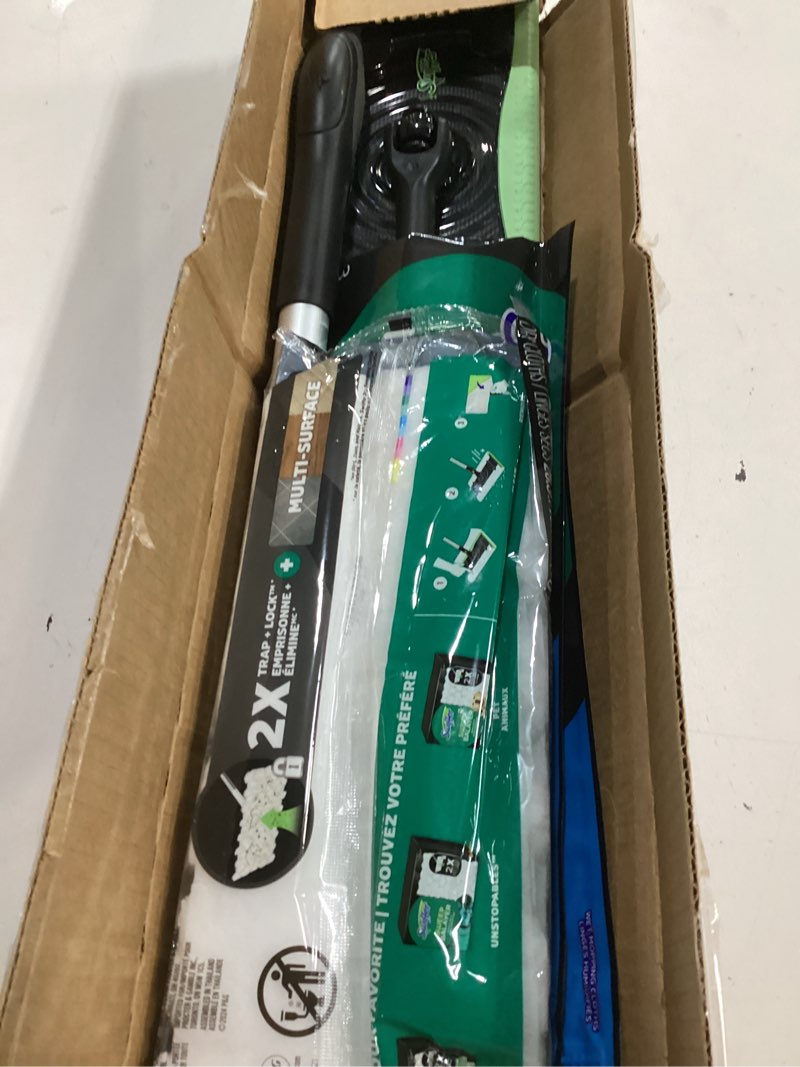 Condition photo showing Good Condition for swiffer sweep and mop deluxe  2-in-1 floor mopping and sweeping kit  includes 1 sweeper device  5 heavy duty dry sweeping cloths  6 heavy duty wet mopping cloths