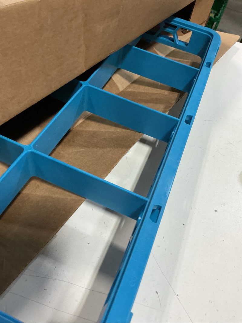 Condition photo showing Good Condition for carlisle foodservice products re1614 opticlean 16 compartment divided glass rack extender, 1.78", blue