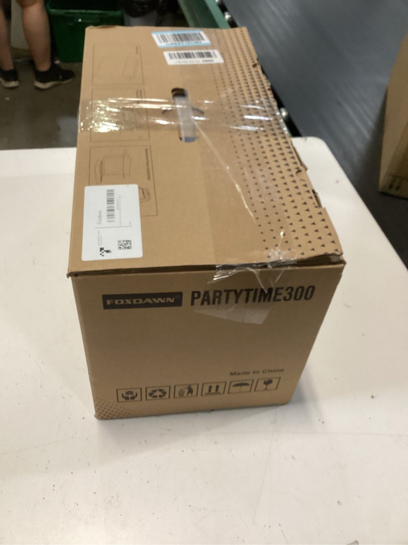 Condition photo showing New/Like New for foxdawn portable bluetooth speaker: 240w peak powerful loud sound deep bass wireless boombox large subwoofer 15 hours battery life fast charging with led light show for party outdoor camping backyard black
