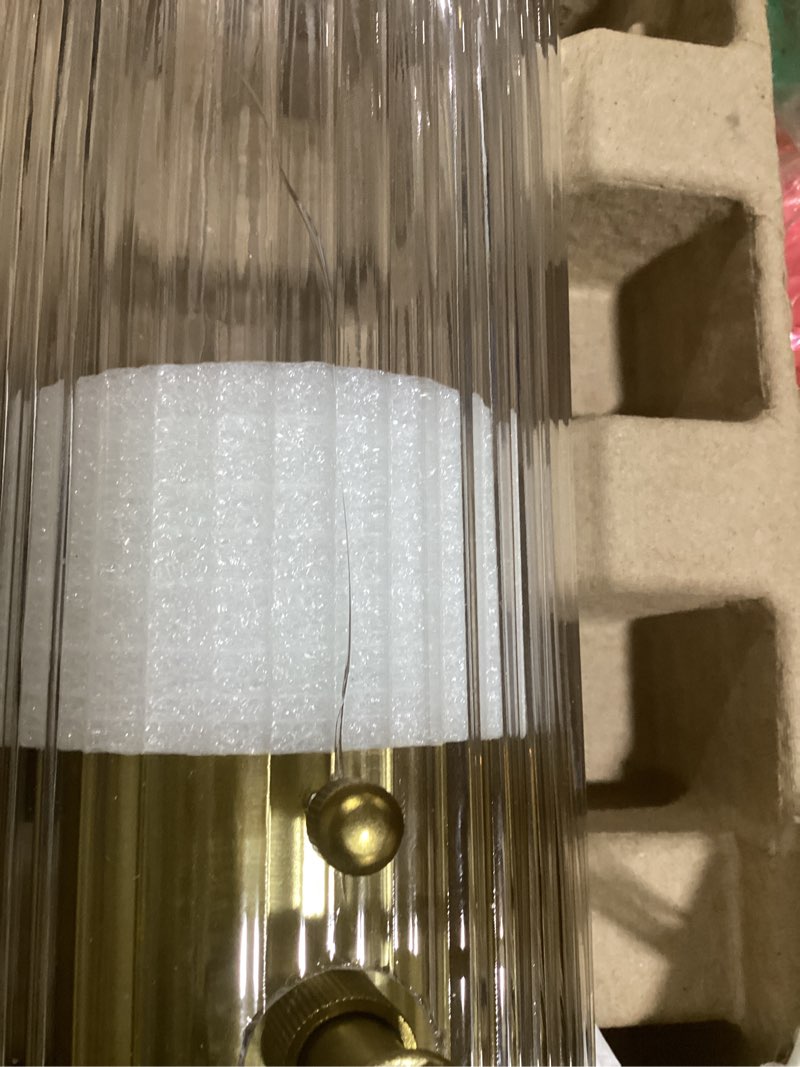Condition photo showing As Is for allen + roth harlan 4.9-in 2-light brushed gold led, transitional vanity light
