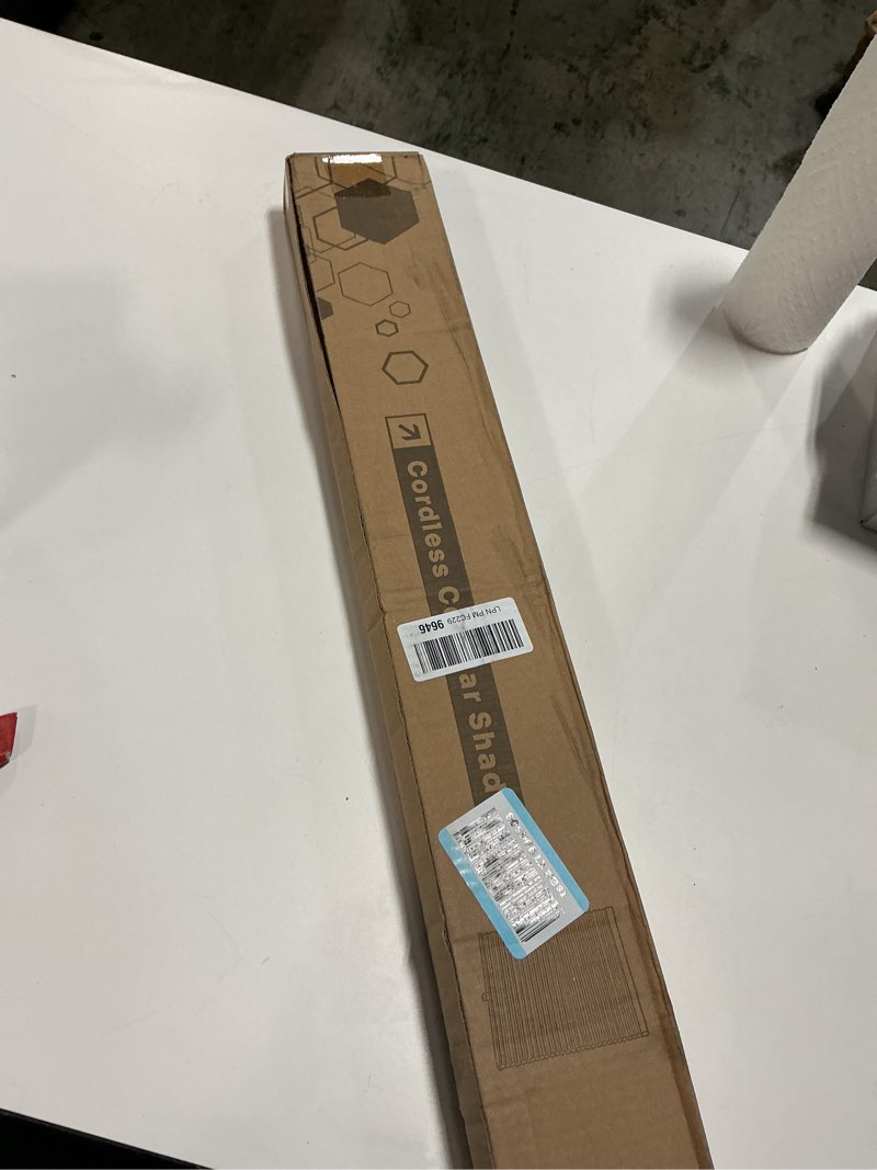 Condition photo showing New/Like New for Cellular Shades Cordless Light Filtering Blinds Honeycomb Window Shades for Bedroom, Blinds for Window and Door, Home and Office, White, 27" W x 64" H SUNFREE White(light Filtering) 27"W x 64"H