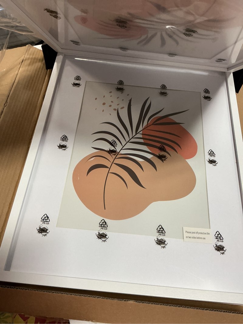 Condition photo showing As Is for 16x20 Frames Set of 3 - Display 11x14 Photo with Mat or 16 x 20 Poster without Mat, Wall Mounting Horizontal and Vertical, White White 16x20 in