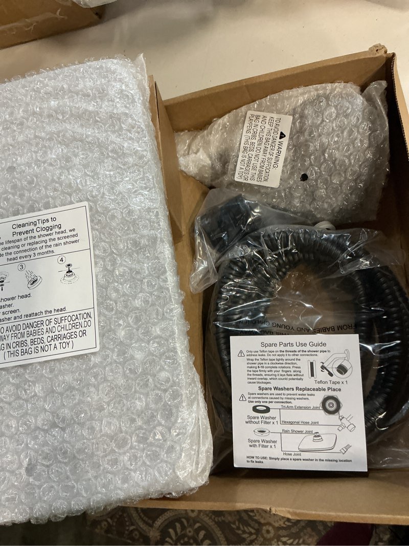 Condition photo showing New/Like New for veken 11.8" rain shower head with handheld, high pressure handheld shower heads with multi spray modes, rainfall combo with 15" metal extension arm,detachable dual shower, long 6 ft. hose,matte black matte black 11.8 inch high pressure