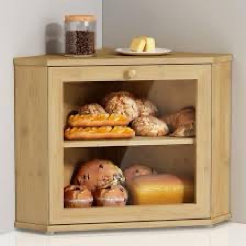 Bread Display Case Corner Bread Storage Container For Kitchen Countertop
