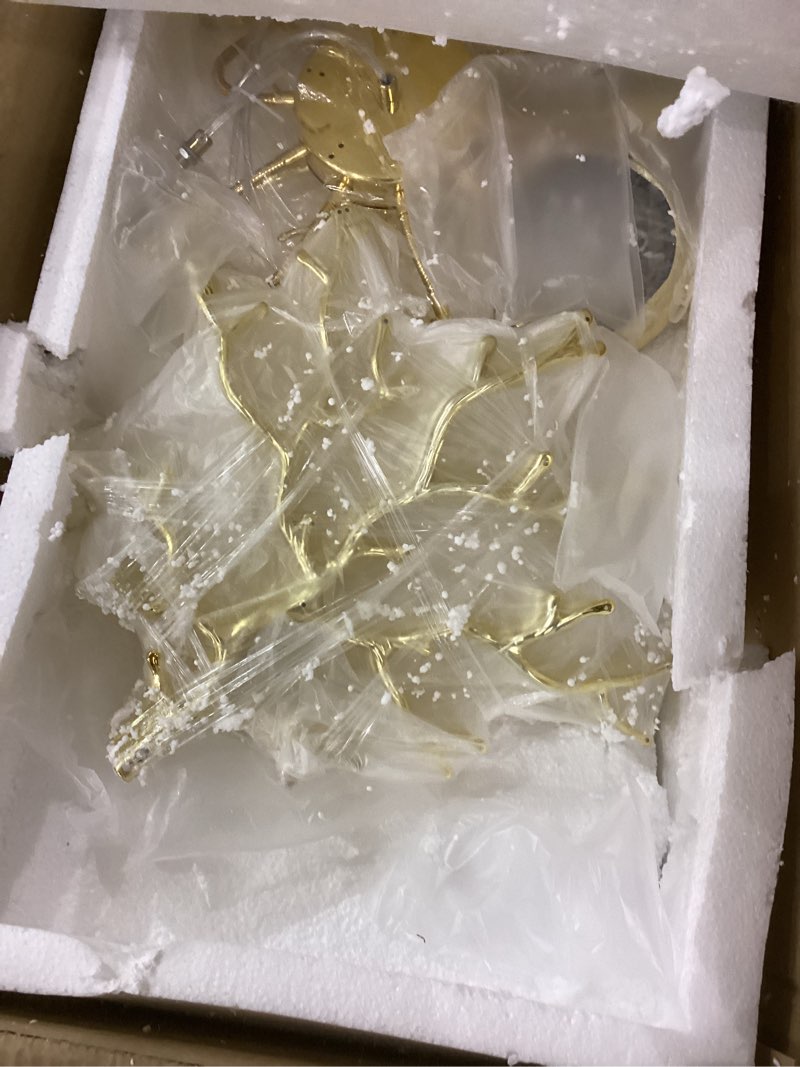 Condition photo showing As Is for Contemporary Crystal Chandelier, Gold Tree Branch Chandelier, Glass Pendant Light Fixture, Rainbow Glass Hanging Light, Adjustable Pendant Lights for Bedroom Foyer (23.6")
