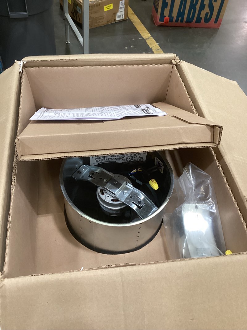 Condition photo showing As Is for broan-nutone 509 through-the-wall ventilation fan white cover, 200 cfm, 8.5 sones, 8" fan, 200 cfm no switch dial