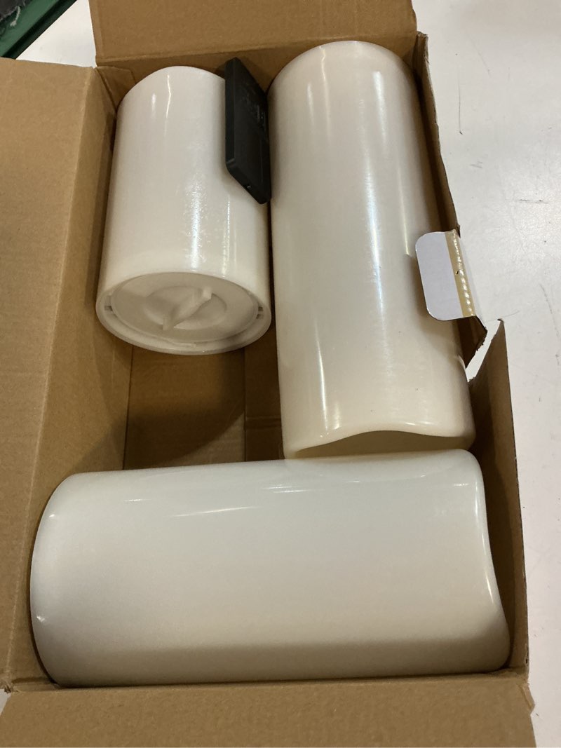 Condition photo showing Good Condition for homemory 6" 8" 10" x 4" waterproof outdoor flameless candles, battery operated flickering led pillar candles with remote and timers for indoor, plastic, ivory white ivory white 4"x 6"/8"/10"