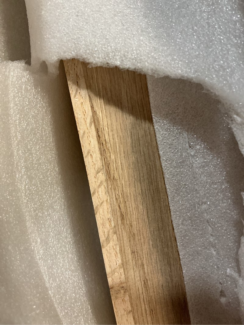 Condition photo showing New/Like New for 3" x 3" x 48" Solid Red Oak Stair Newel Post with a Single Groove Notched Newel Wood Balusters for Staircase Interior Railing Newels for Stair Handrails 3 x 3 x 48" Red Oak 1