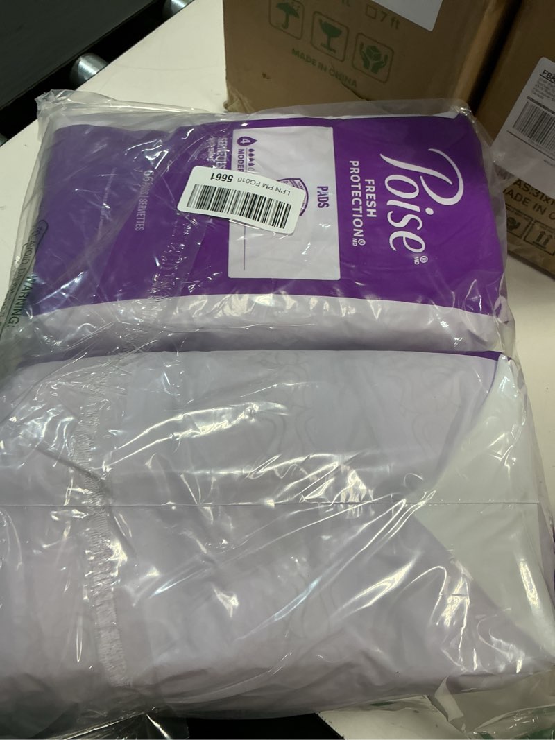 Condition photo showing New/Like New for Poise Incontinence & Postpartum Pads for Bladder Leaks, 4 Drop Moderate Absorbency, Regular Length, 132 Count, Packaging May Vary Regular 132
