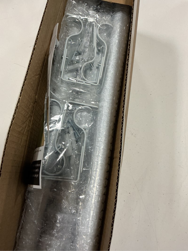 Condition photo showing Good Condition for bay window curtain rods, 36-160" heavy duty corner curtain rod, adjustable diy design for center and side rods,u-shape 1 inch drapery rod set with brackets for windows - white white 36-160''(3 sides)