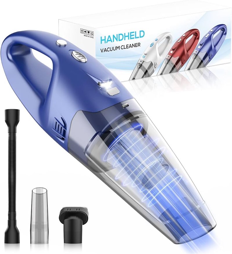 YOOHI Handheld Vacuum Cordless Rechargeable – 6000Pa Mini Hand Held Vacuum, LED Light, 20–25 Mins Ru