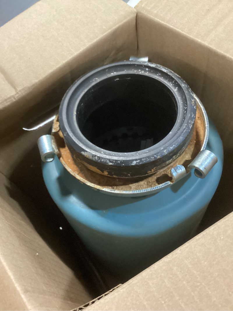 Condition photo showing As Is for insinkerator badger 1xl continuous feed 1/3-hp septic safe non-corded garbage disposal