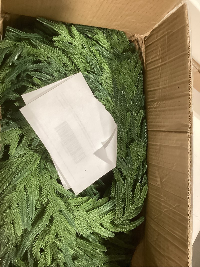 Suncalla 4 Piece Pre-lit Christmas Tree Set with LED Lights Christmas Garlands Wreath and Set of 2 E