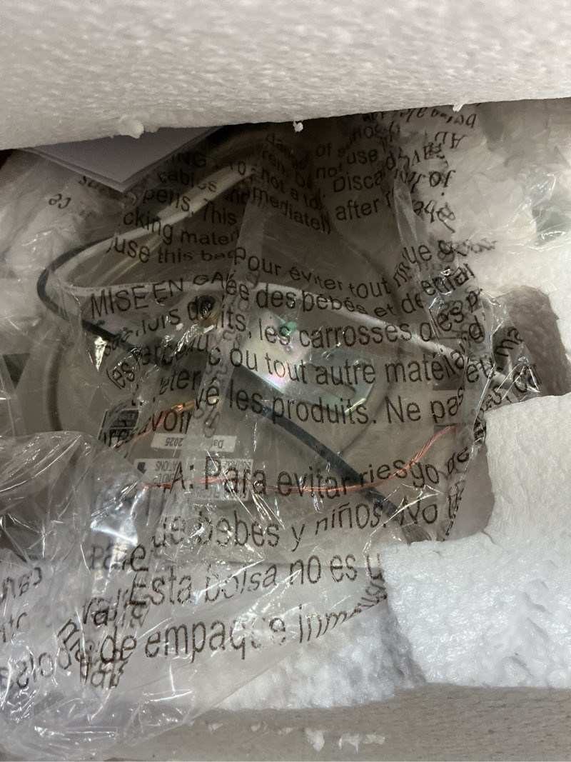 Condition photo showing Good Condition for Design House 514588 Marlowe Traditional 1-Light Indoor Wall Light Dimmable Alabaster Glass for Bathroom Bedroom Hallway, Satin Nickel Satin Nickel Ring Alabaster Glass