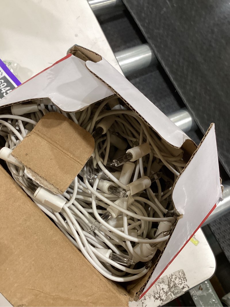 Condition photo showing As Is for Brizled Clear Christmas Lights, 300 Count 69.6ft Incandescent White Lights String, Connectable 120V UL Certified Indoor/Outdoor White Light on White Wire for Room, Birthday, Wedding, Party, Warm White