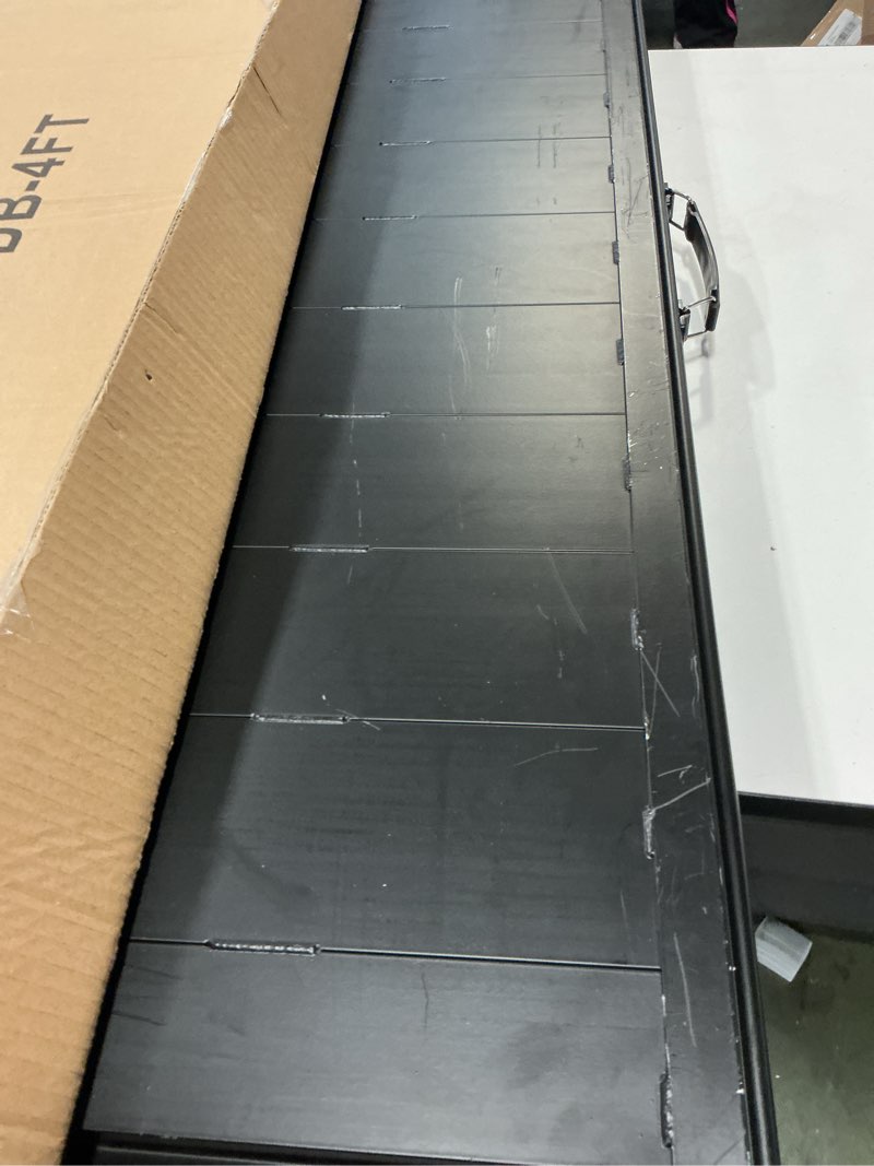 Condition photo showing As Is for 4FT Portable Wheelchair Ramp with Handle, Non-Slip Aluminum Folding Handicap Wheelchair Ramp for Home, Doorways, Thresholds, Steps, Curbs, Stairs, 800 LBS Capacity 4FT(Using height 4"-12")