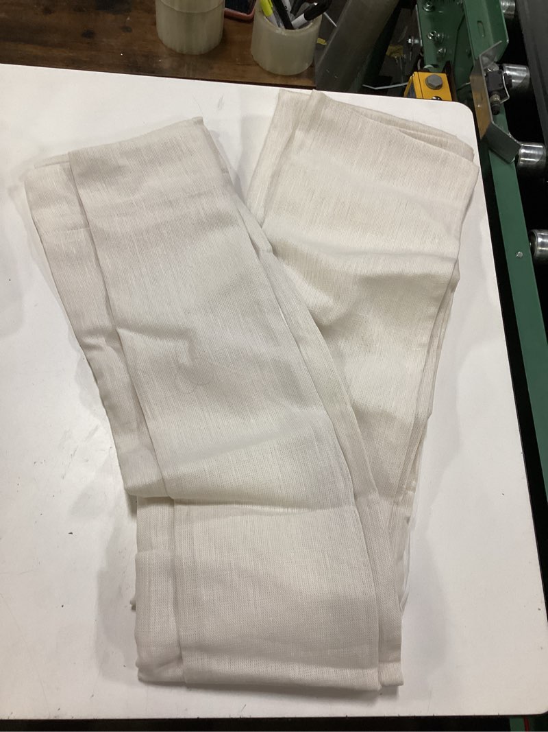 Condition photo showing As Is for heavyweight european linen curtain, 48x108, sand