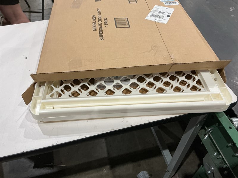 Condition photo showing Good Condition for toddleroo by north states - supergate ergo baby gate: plastic baby gate for stairs & doorways - adjustable indoor safety gate - made in usa - 26 to 42 inches wide - 26 inches tall - ivory