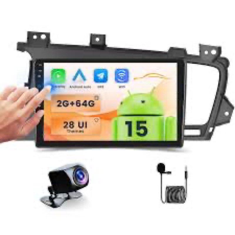 2+64GB Android Car Stereo for Kia Optima K5 2010-2013 Wireless Carplay Android Auto, 9 Inch Touchscr
