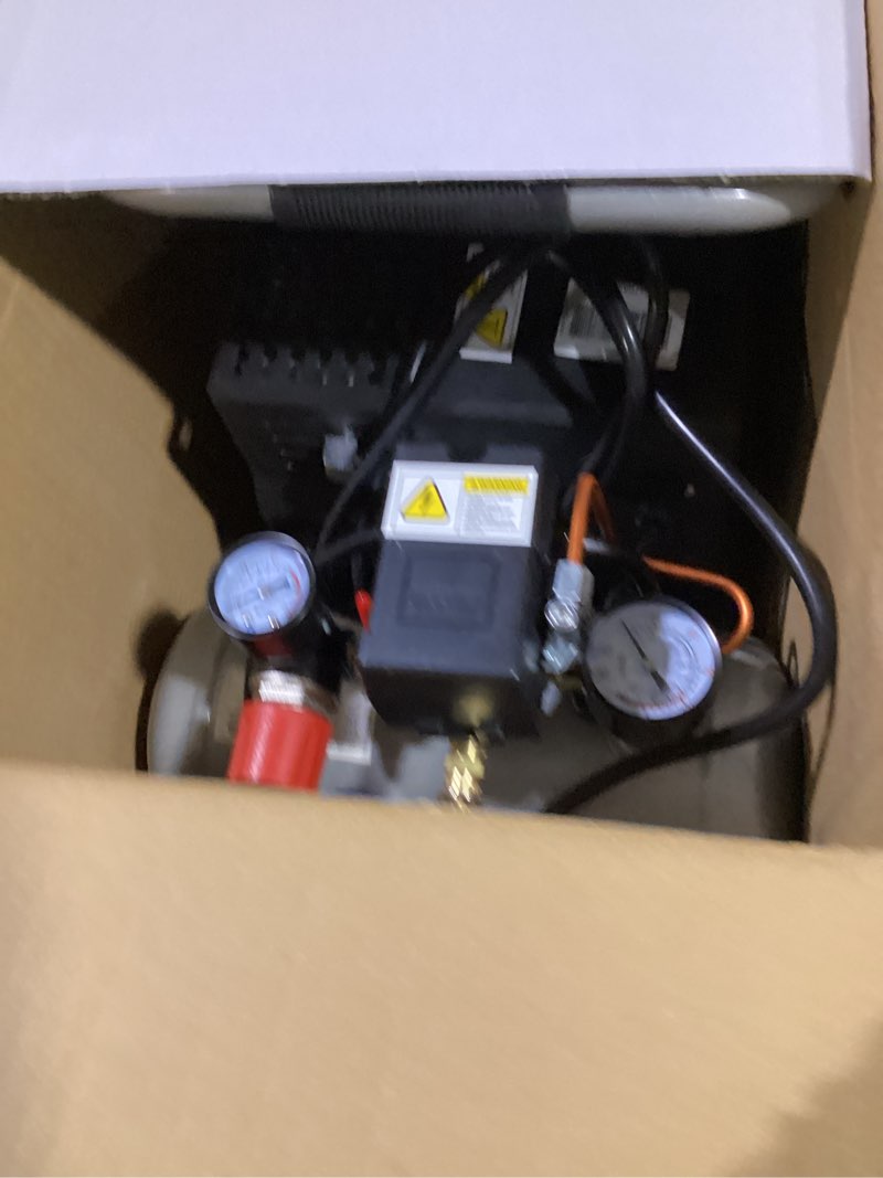 Condition photo showing Good Condition for california air tools cat-1p1060s light & quiet portable air compressor, lightweight, ultra quiet, oil-free, 1 gallon steel tank, .6 hp, 56 dba noise level, silver 1 gallon, steel tank 1 gallon silver