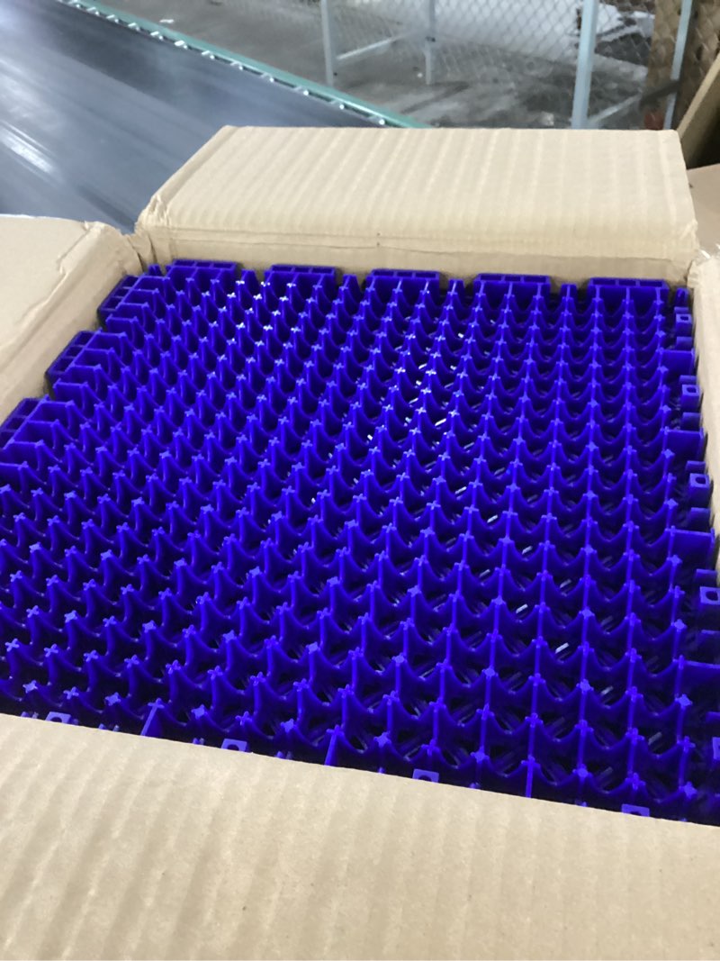Condition photo showing Good Condition for jxgzyy 24 pcs basketball court tiles, 5/8 inch thick interlocking sport outdoor floor tiles, non slip pp drainage mat for tennis court drain deck pool patio shower kitchen garage poach blue
