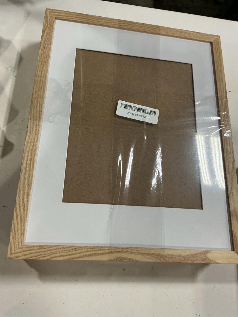 Condition photo showing Good Condition for upsimples 11x14 picture frame set of 5, display pictures 8x10 with mat or 11x14 without mat, wall gallery photo frames, natural natural 11x14
