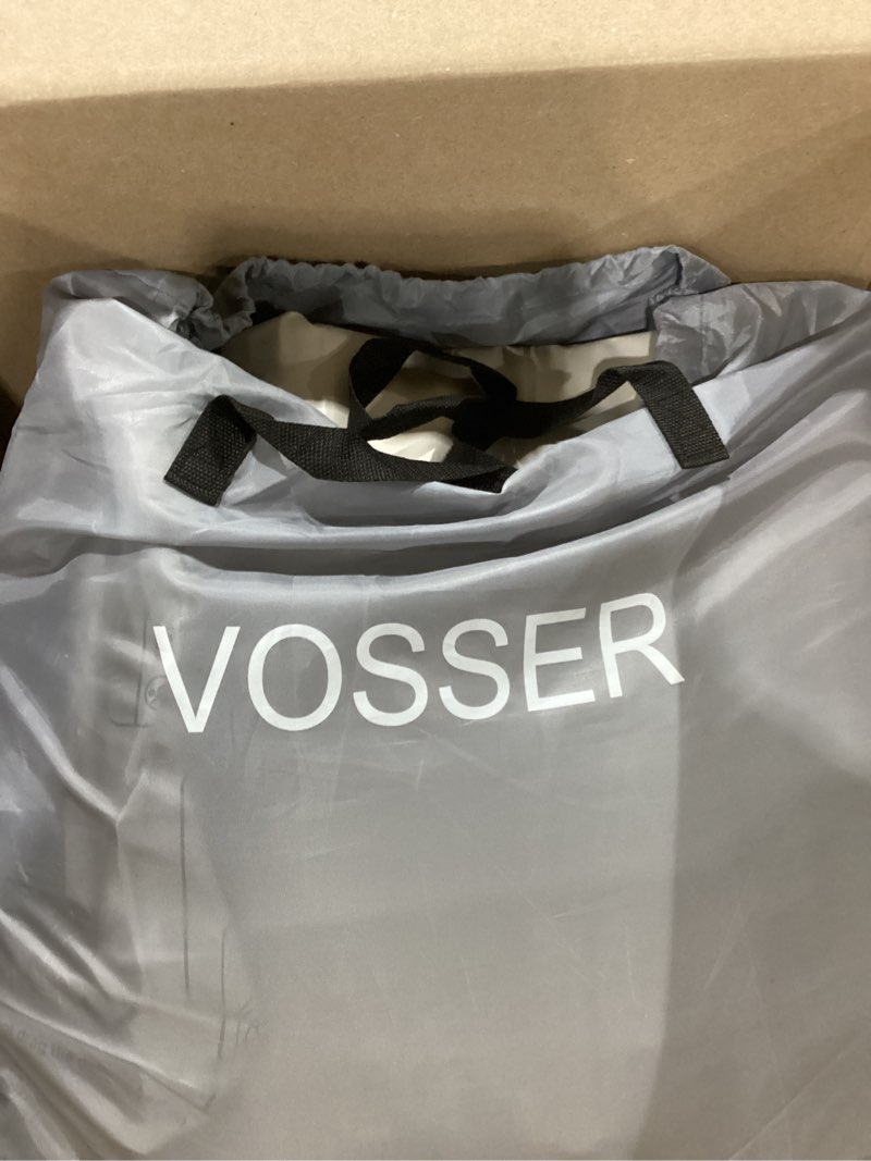 Condition photo showing As Is for vosser air mattress queen with built in pump,18'' foam topper blow up bed | foam topper blow up mattress,40%thicker pvc,water/leakproof,flocked,3min inflate,10yr support,nonslip silent,home guests queen 15 inch