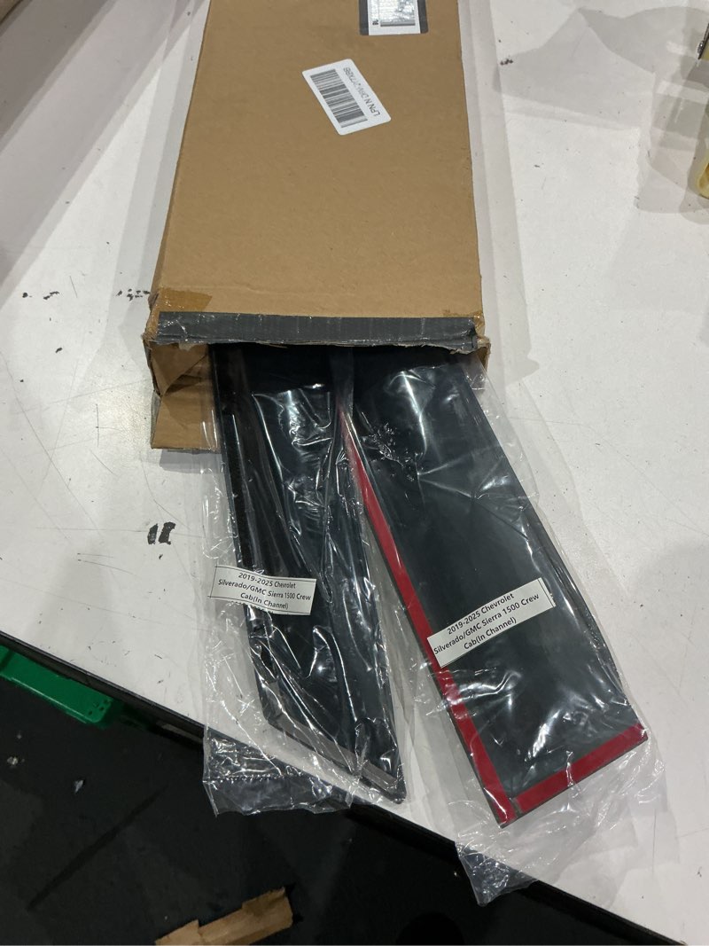 Condition photo showing New/Like New for in-channel window visors rain guards vent deflectors for truck window shield for chevy silverado/gmc sierra 1500 crew cab 2019-2025, 2500hd 3500hd 2020-2025, stylish vent shade wind deflectors 194805 2019-2024 silverado/sierra crew cab in-channel