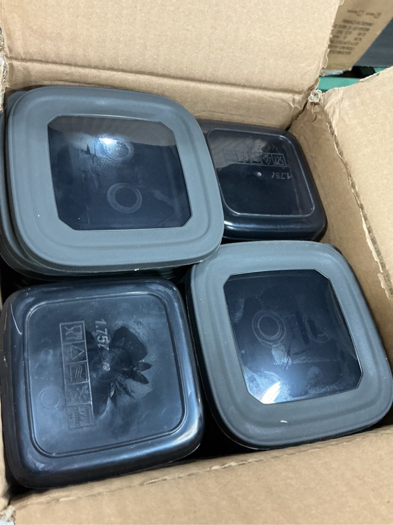 Condition photo showing As Is for t&d home goods storage jars with lid, airtight, set of 12 storage containers, bpa-free, storage container for cereal, flour, kitchen, practical organiser kitchen, (12, 3 square diff size) 12 3 square diff size